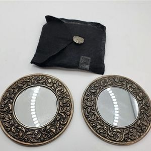 Two’s Company Pocket Mirror Made In India Travel Purse Handheld Decorative